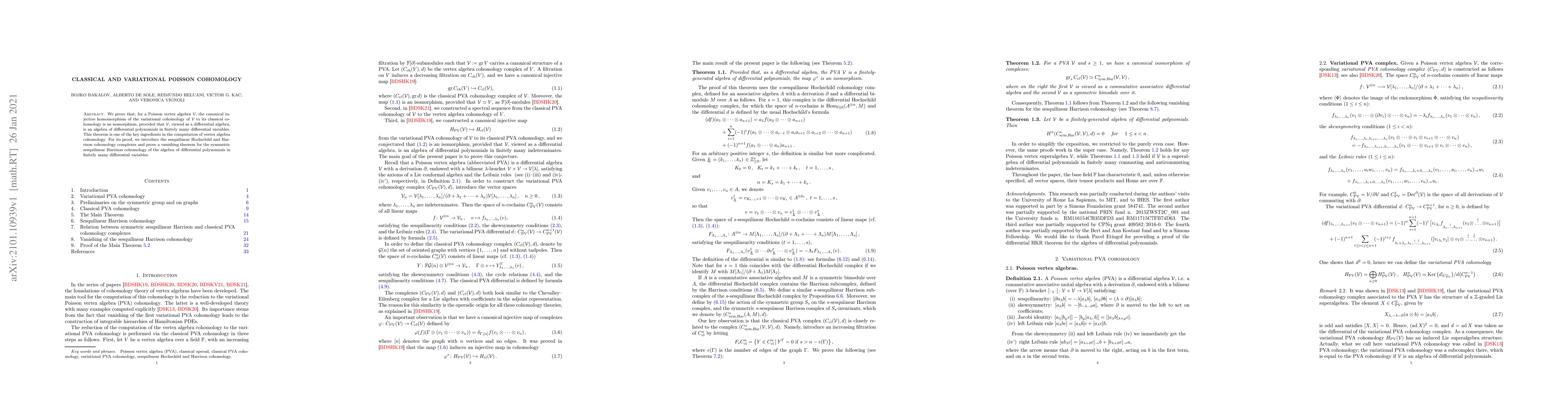 Thumbnail for Classical and variational Poisson cohomology