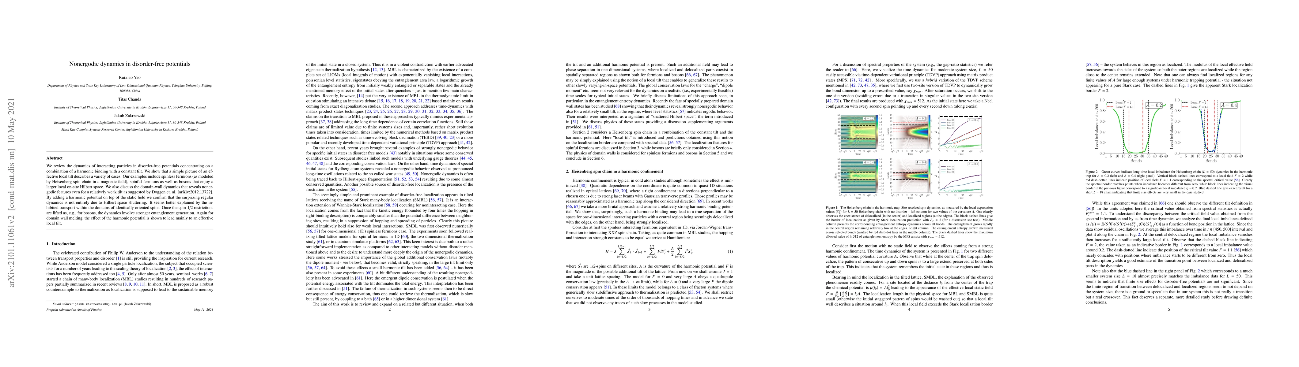 Thumbnail for Nonergodic dynamics in disorder-free potentials
