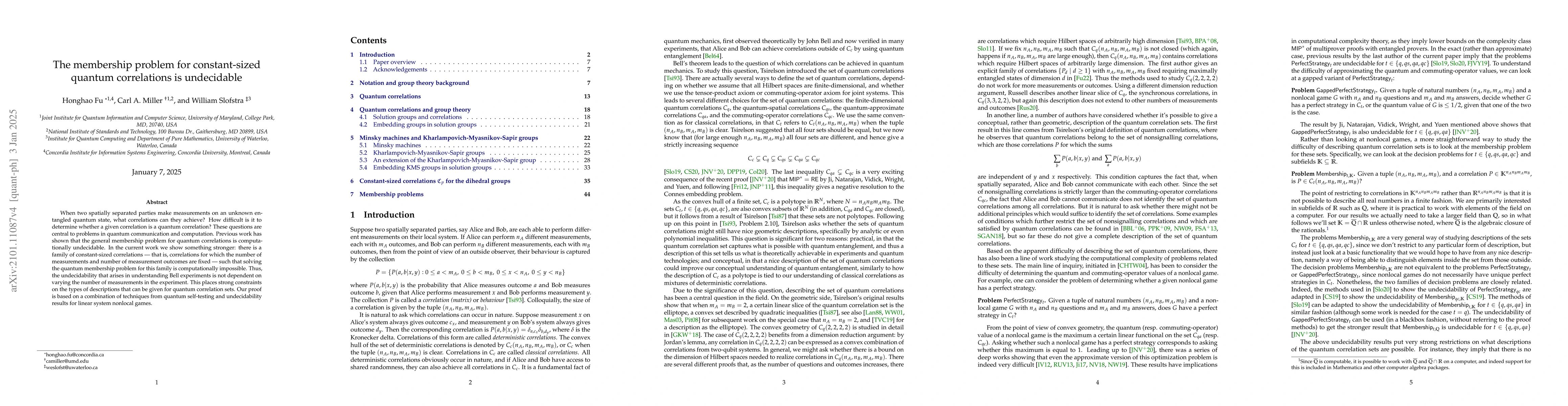 Thumbnail for The membership problem for constant-sized quantum correlations is
  undecidable