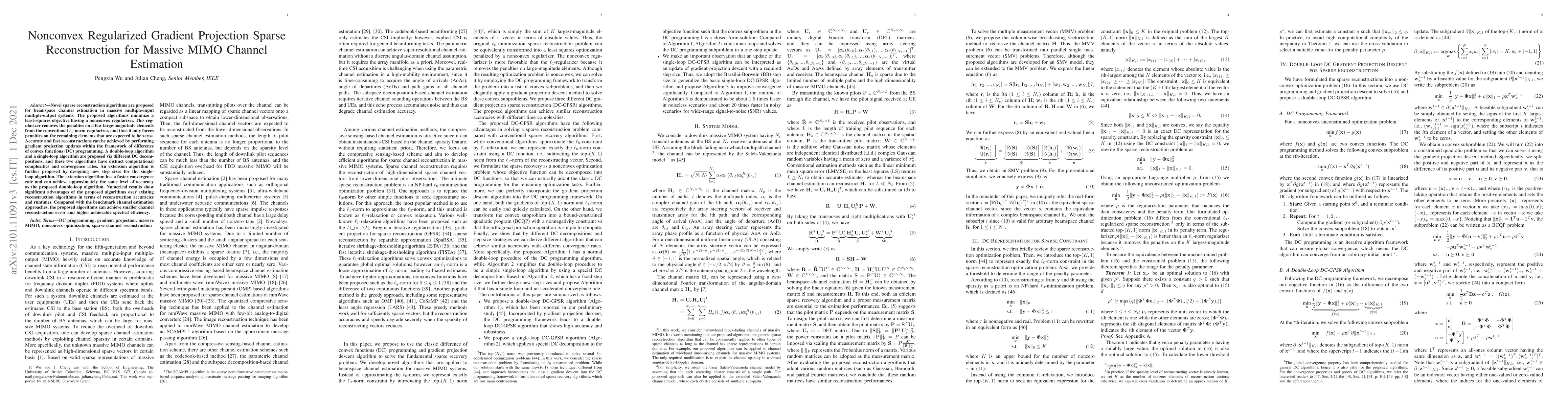 Thumbnail for Nonconvex Regularized Gradient Projection Sparse Reconstruction for
  Massive MIMO Channel Estimation