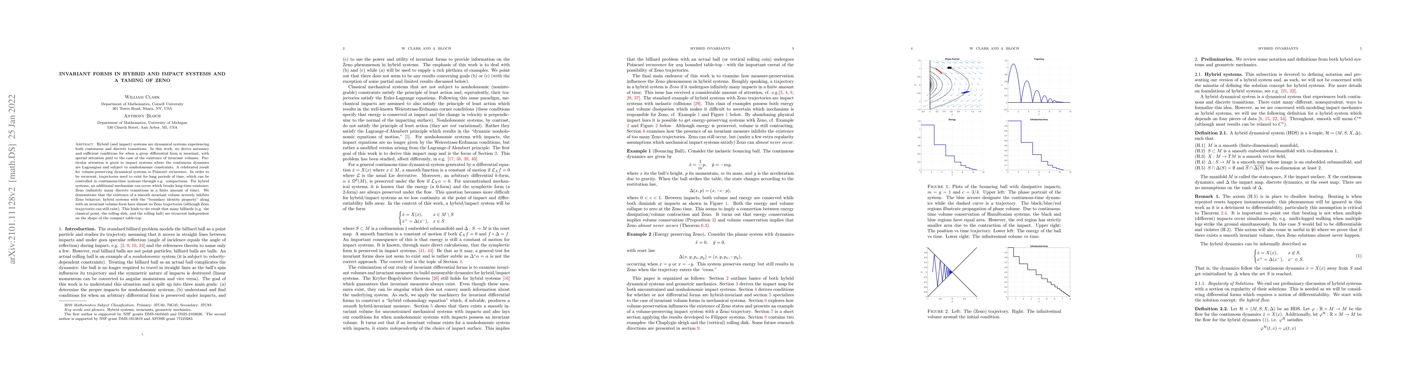 Thumbnail for Invariant Forms in Hybrid and Impact Systems and a Taming of Zeno