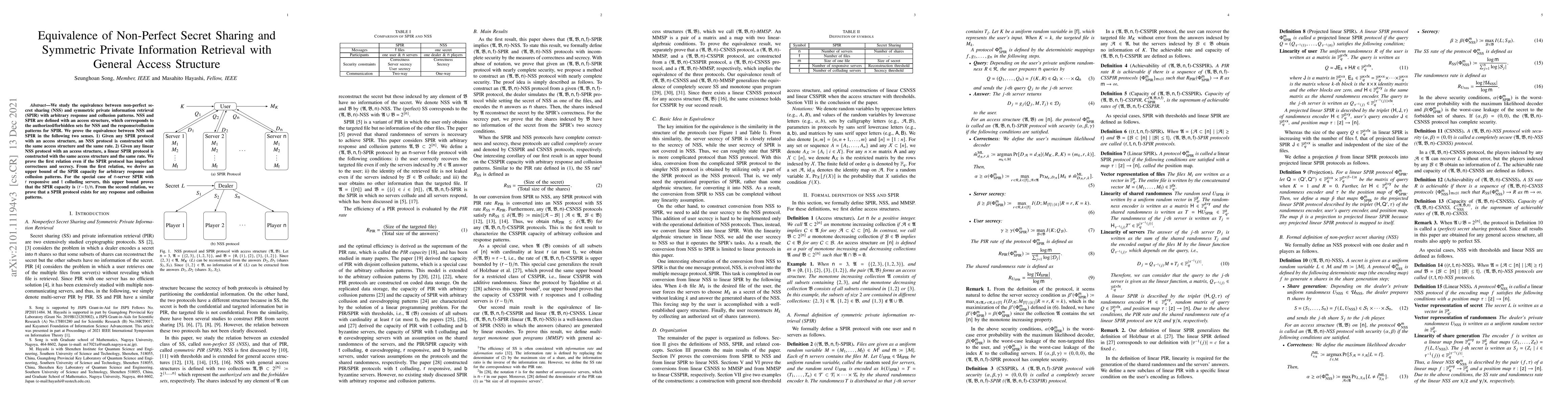 Thumbnail for Equivalence of Non-Perfect Secret Sharing and Symmetric Private
  Information Retrieval with General Access Structure