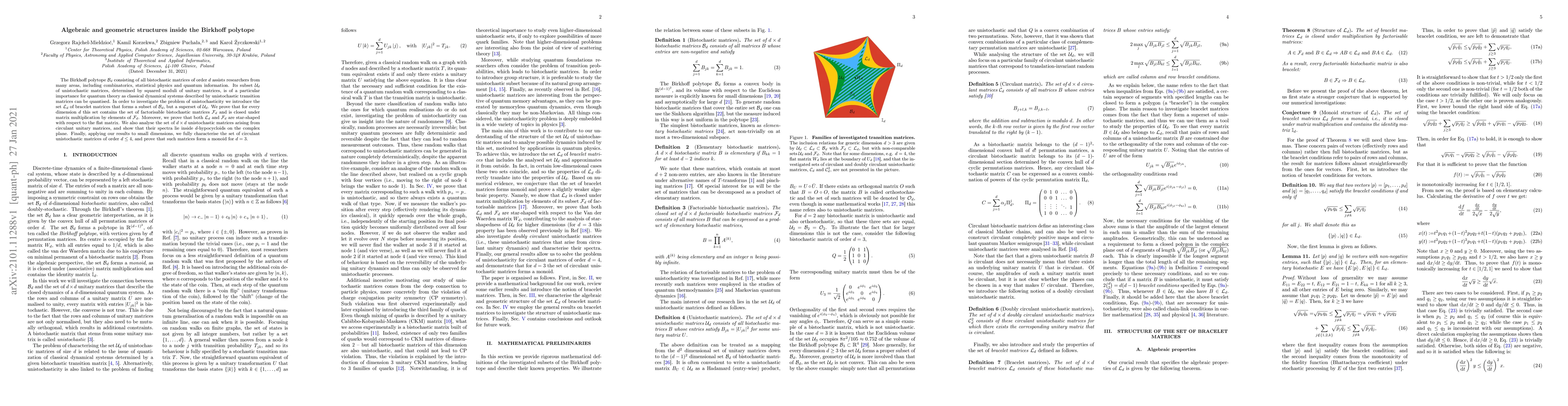 Thumbnail for Algebraic and geometric structures inside the Birkhoff polytope