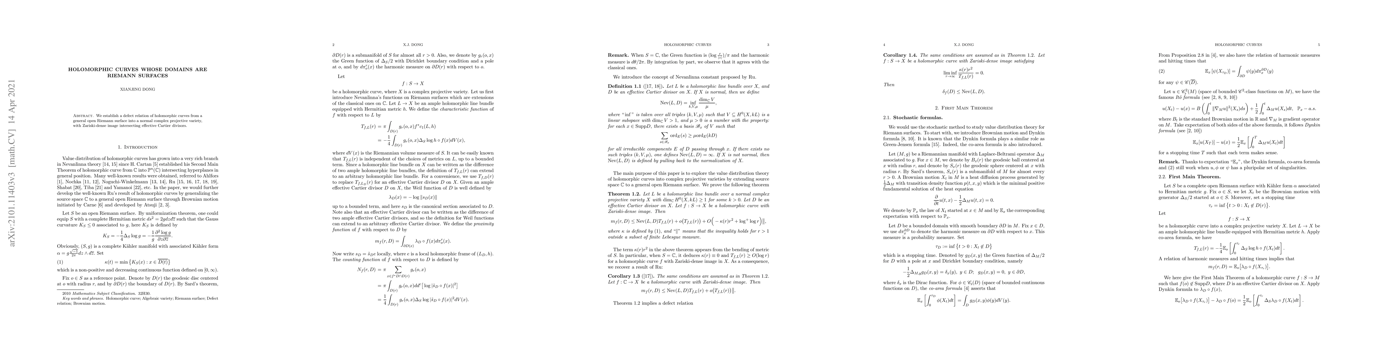 Thumbnail for Holomorphic curves whose domains are Riemann surfaces
