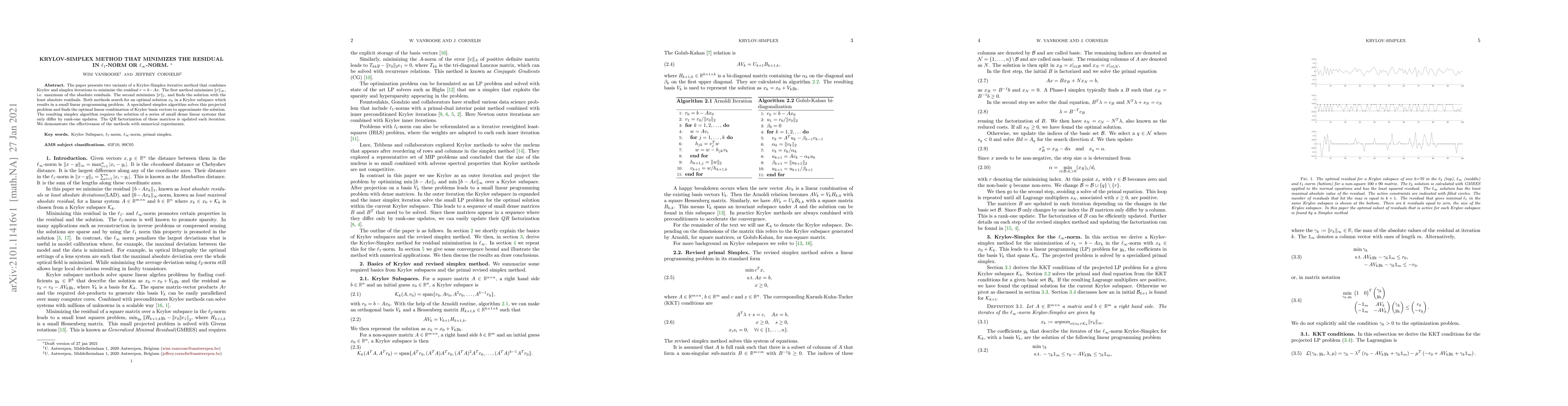 Thumbnail for Krylov-Simplex method that minimizes the residual in $\ell_1$-norm or
  $\ell_\infty$-norm