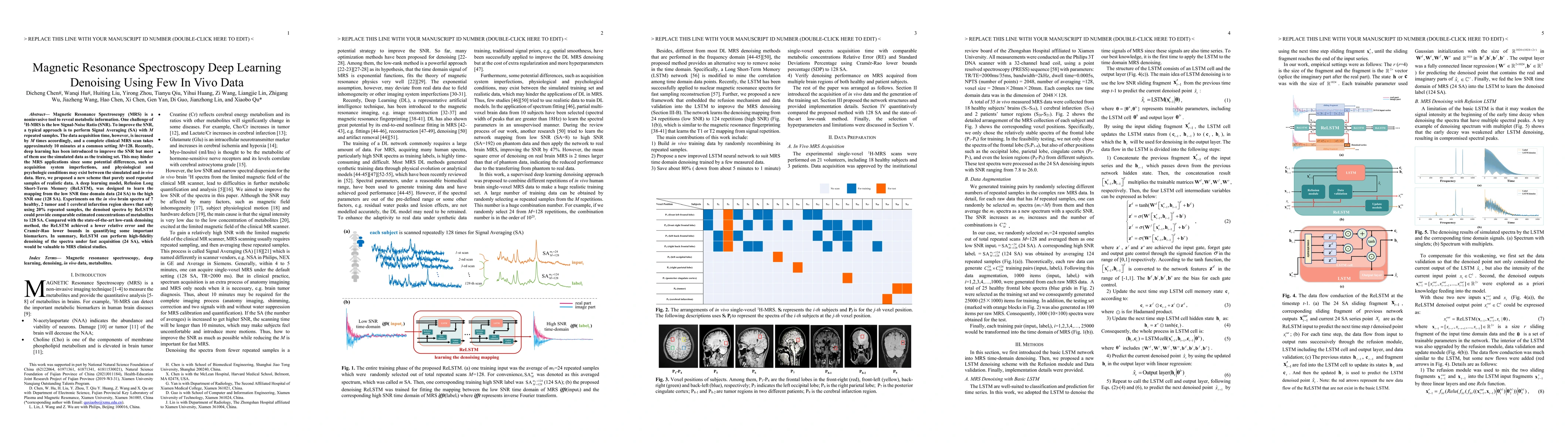 Thumbnail for Magnetic Resonance Spectroscopy Deep Learning Denoising Using Few In
  Vivo Data