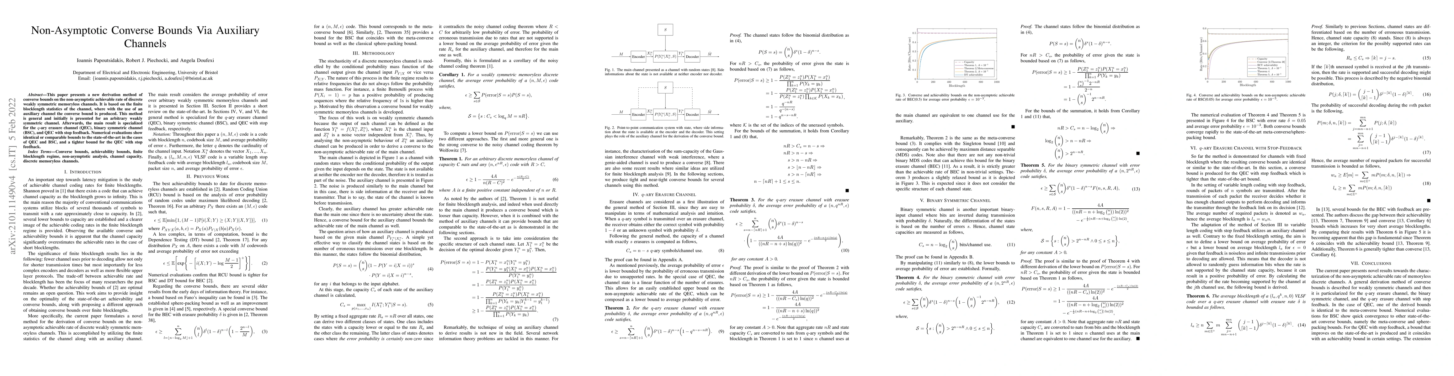 Thumbnail for Non-Asymptotic Converse Bounds Via Auxiliary Channels