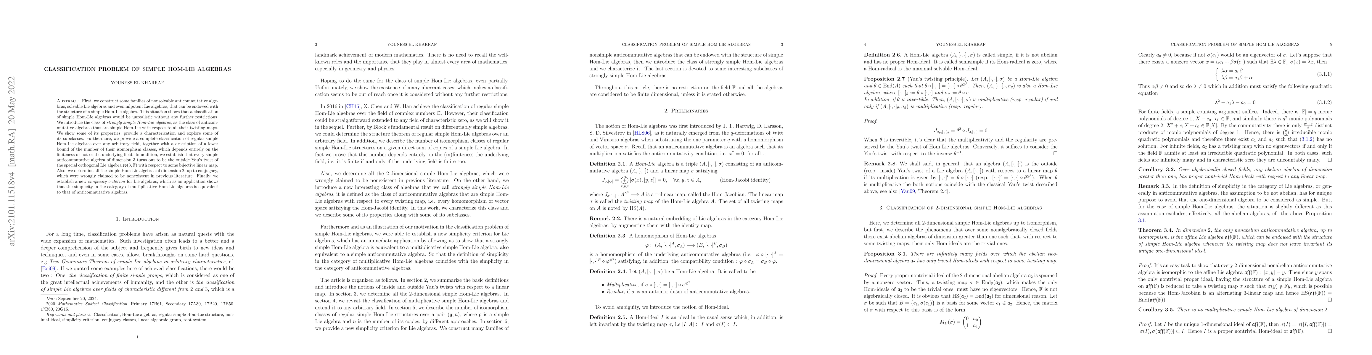Thumbnail for Classification problem of simple Hom-Lie algebras