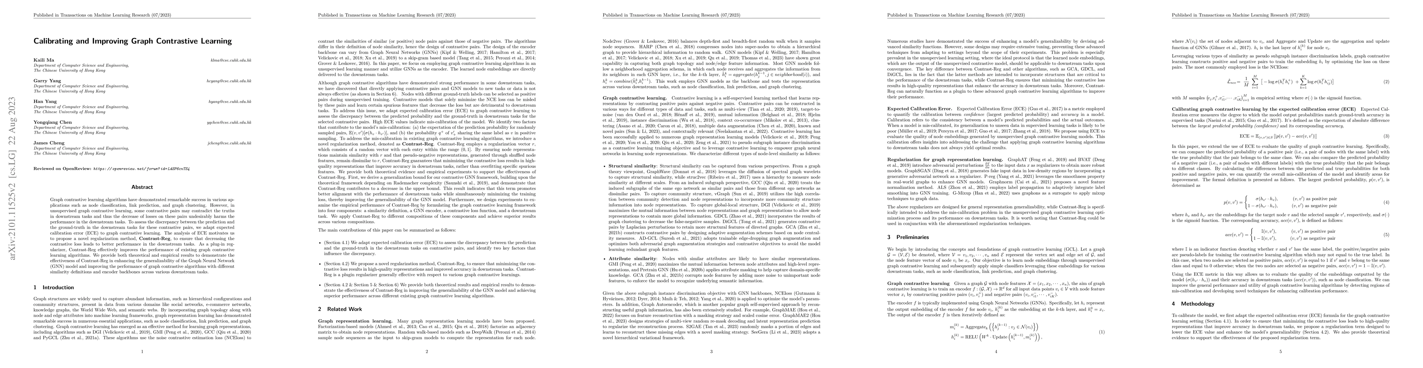 Thumbnail for Calibrating and Improving Graph Contrastive Learning