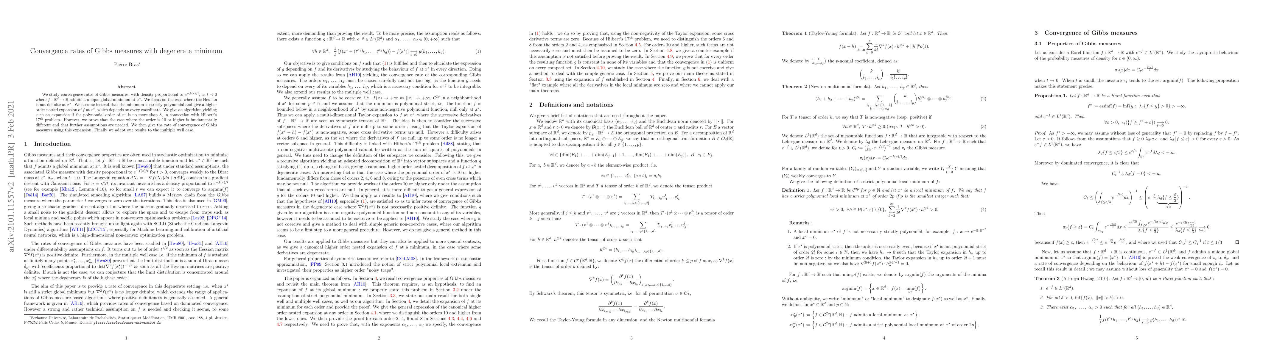 Thumbnail for Convergence rates of Gibbs measures with degenerate minimum