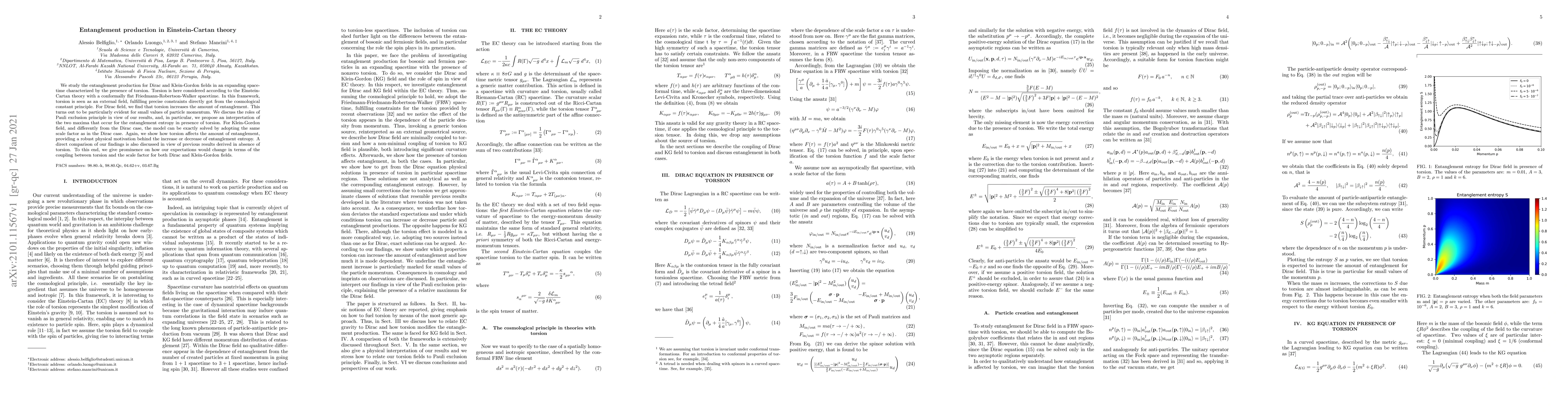 Thumbnail for Entanglement production in Einstein-Cartan theory
