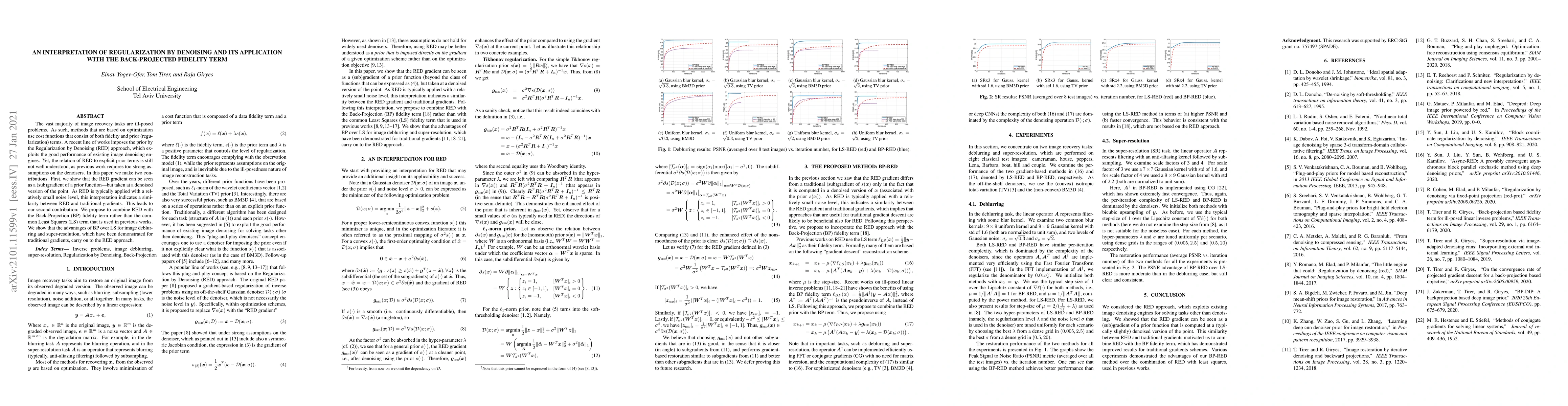 Thumbnail for An Interpretation of Regularization by Denoising and its Application
  with the Back-Projected Fidelity Term