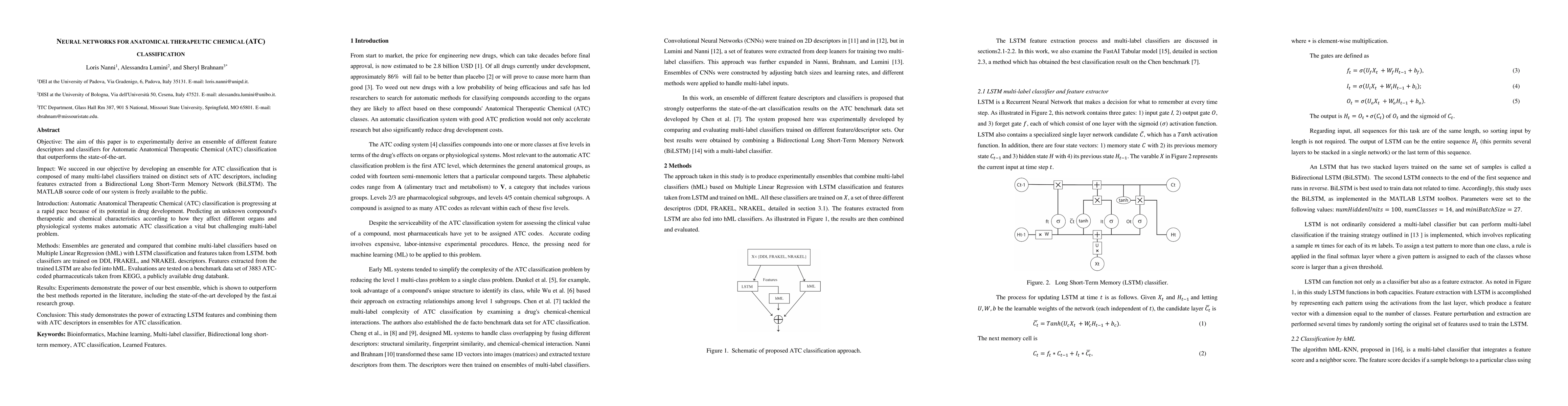 Thumbnail for Neural networks for Anatomical Therapeutic Chemical (ATC) classification