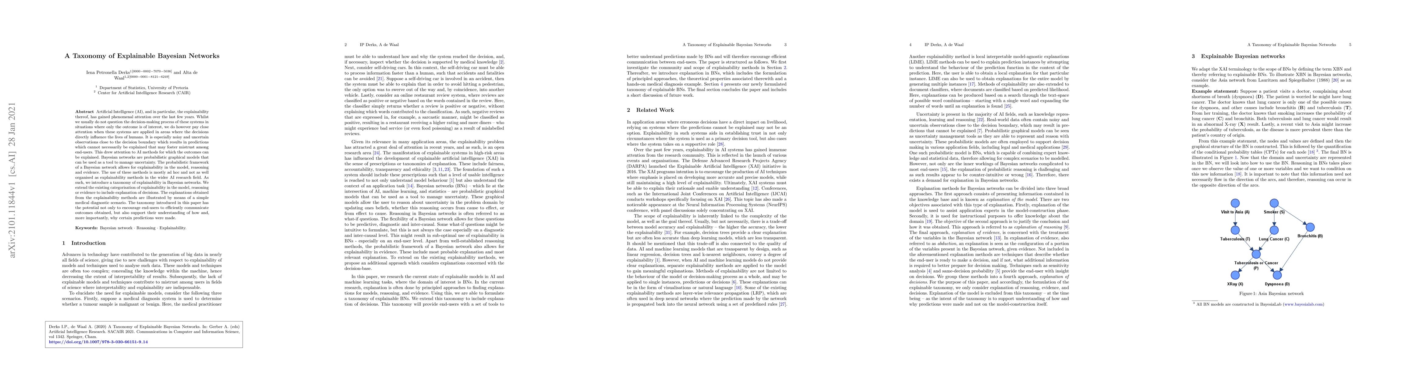Thumbnail for A Taxonomy of Explainable Bayesian Networks