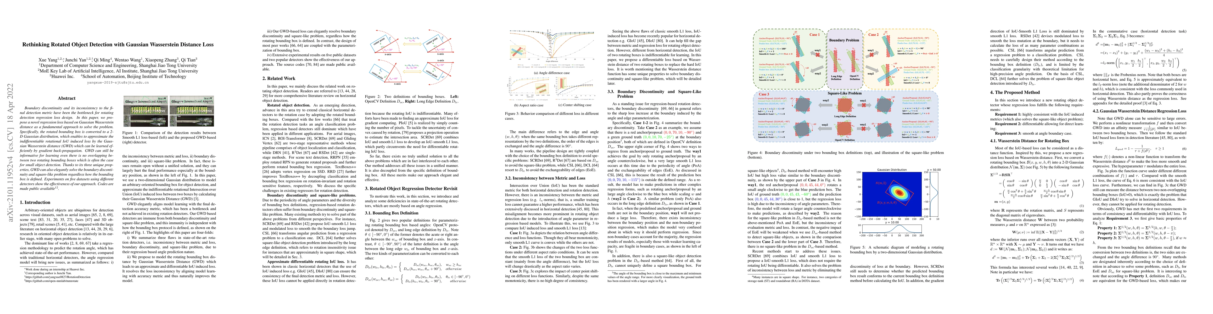 Thumbnail for Rethinking Rotated Object Detection with Gaussian Wasserstein Distance
  Loss