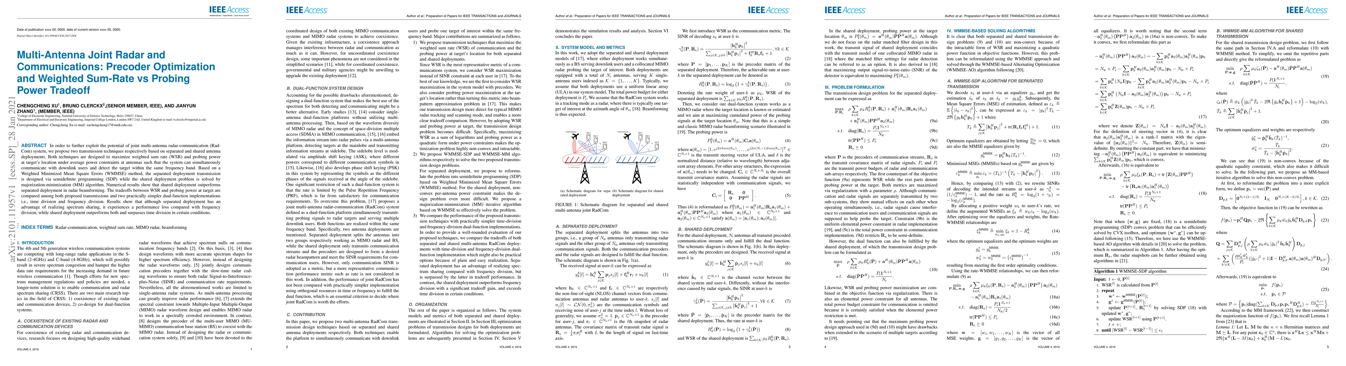 Thumbnail for Multi-Antenna Joint Radar and Communications: Precoder Optimization and
  Weighted Sum-Rate vs Probing Power Tradeoff