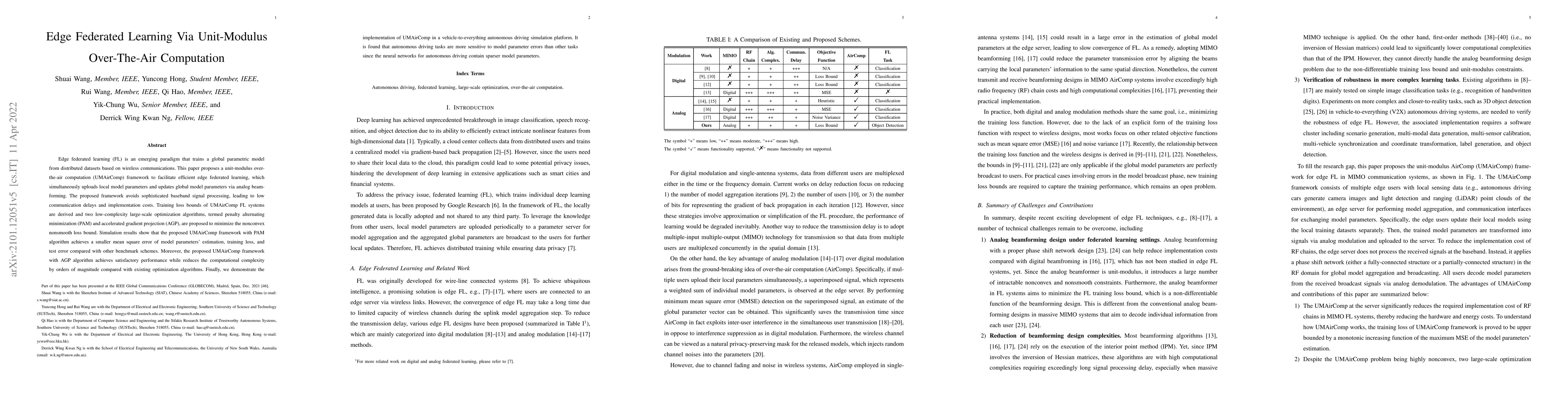 Thumbnail for Edge Federated Learning Via Unit-Modulus Over-The-Air Computation