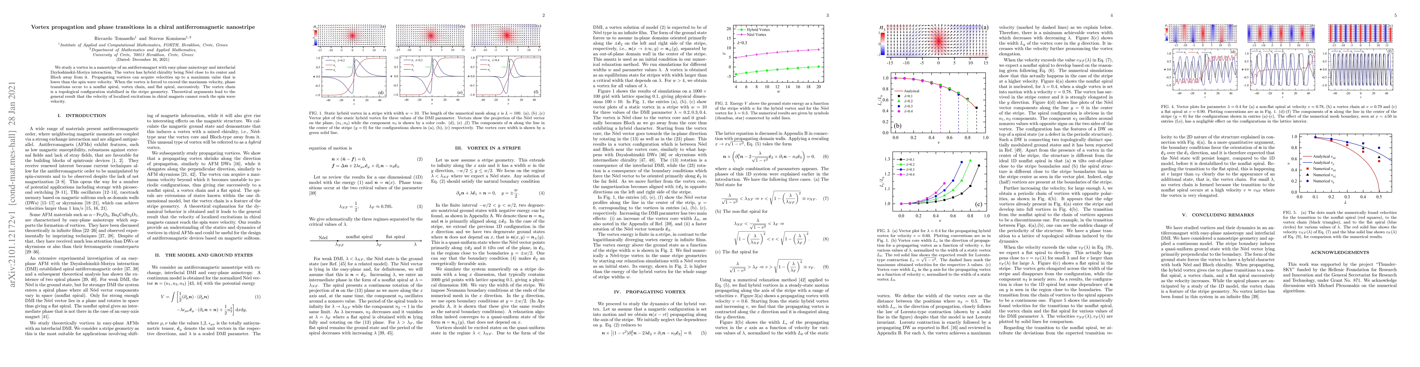 Thumbnail for Vortex propagation and phase transitions in a chiral antiferromagnetic
  nanostripe