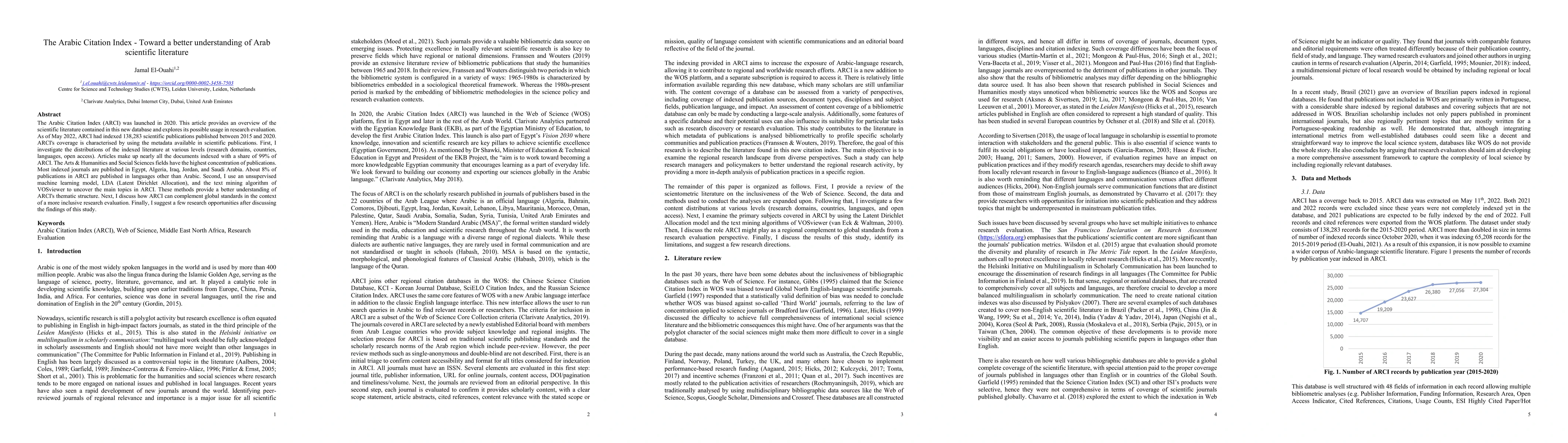 Thumbnail for The Arabic Citation Index -- Toward a better understanding of Arab
  scientific literature