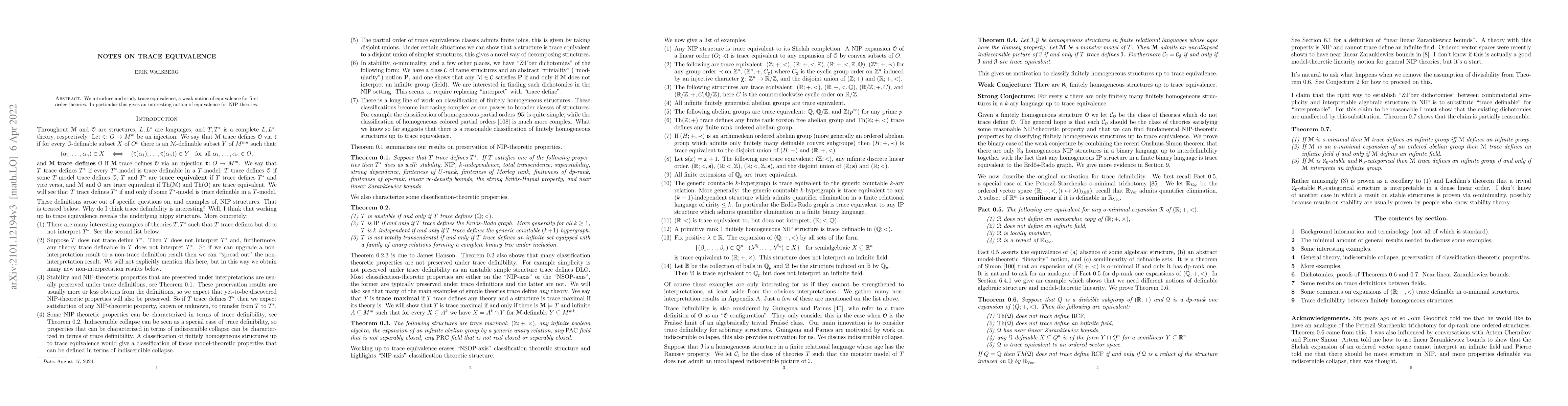 Thumbnail for Notes on trace equivalence