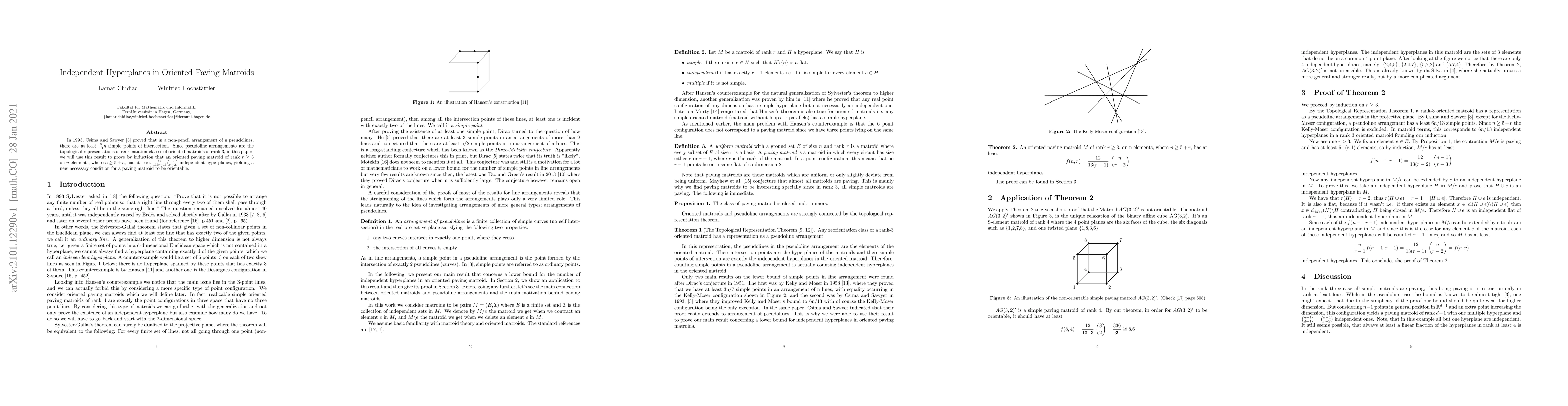 Thumbnail for Independent Hyperplanes in Oriented Paving Matroids