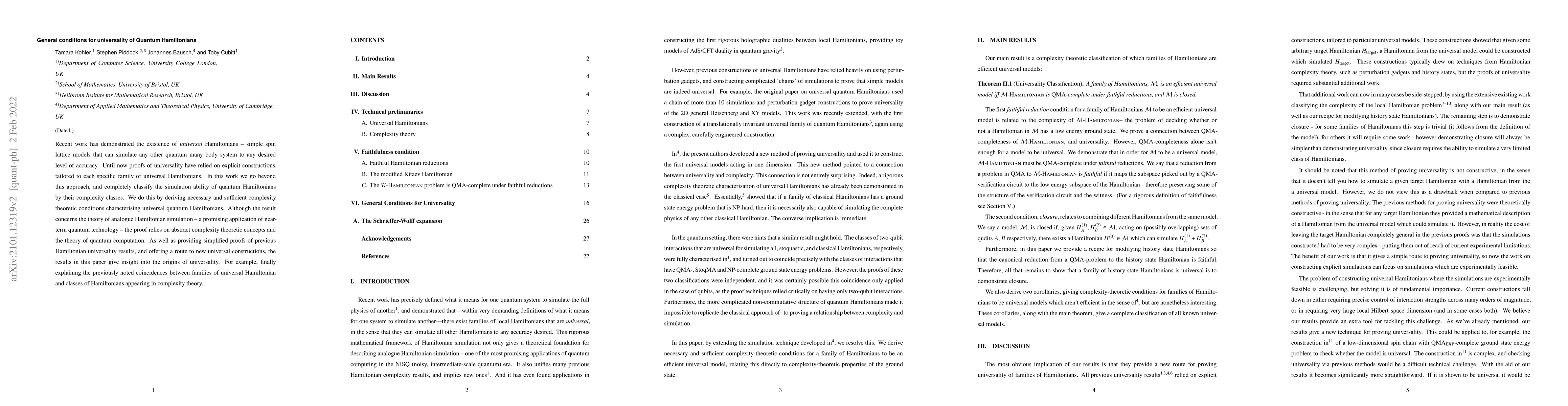 Thumbnail for General conditions for universality of Quantum Hamiltonians