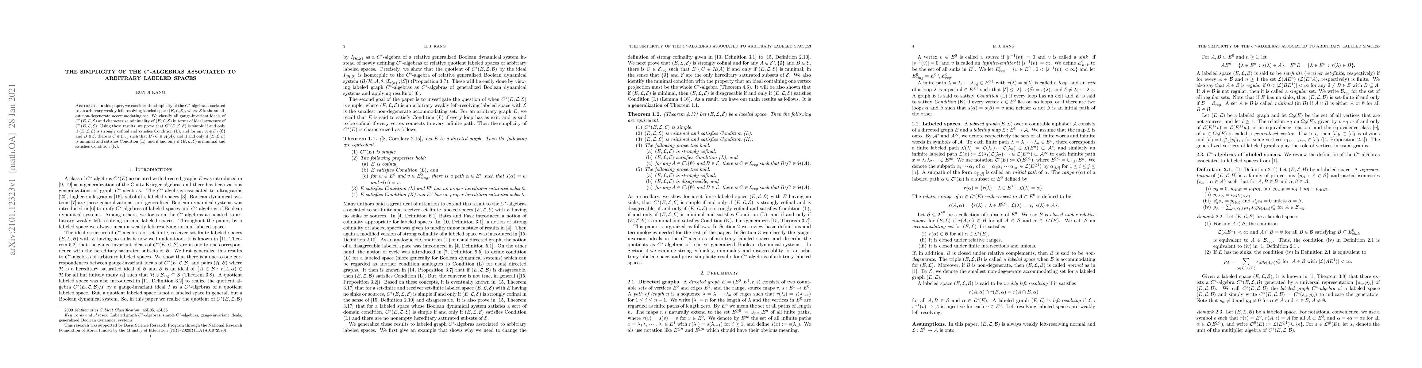 Thumbnail for The simplicity of the C*-algebras associated to arbitrary labeled spaces