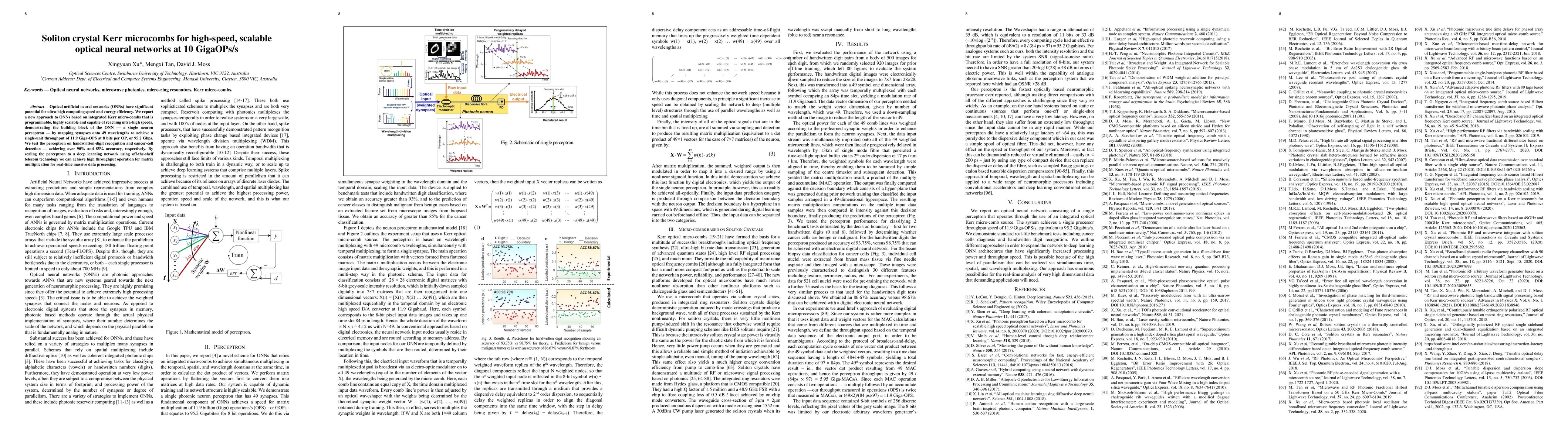Thumbnail for Soliton crystal Kerr microcombs for high-speed, scalable optical neural
  networks at 10 GigaOPs/s
