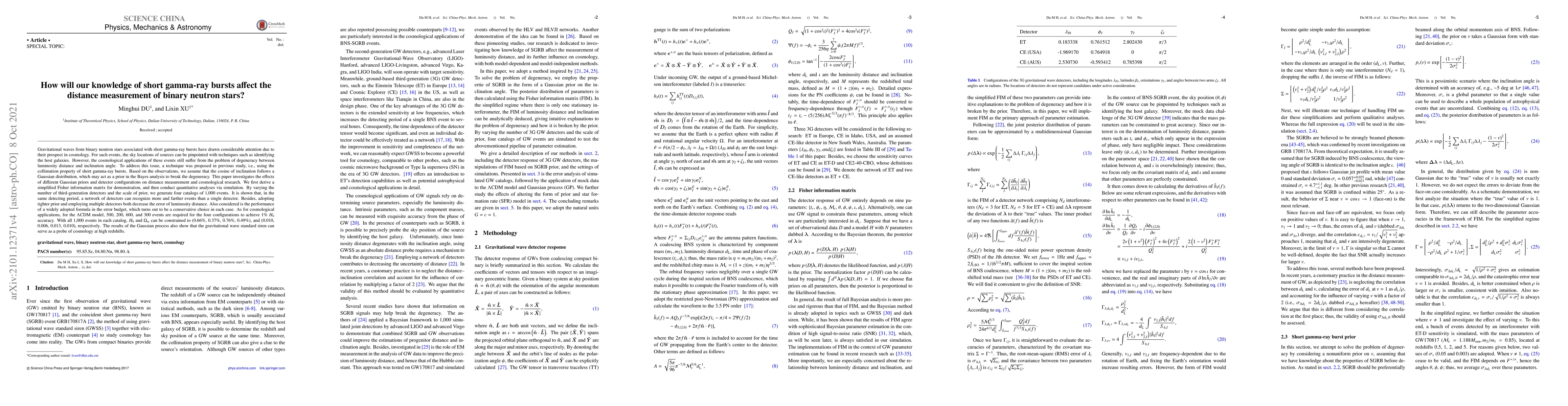 Thumbnail for How will our knowledge of short gamma-ray bursts affect the distance
  measurement of binary neutron stars?