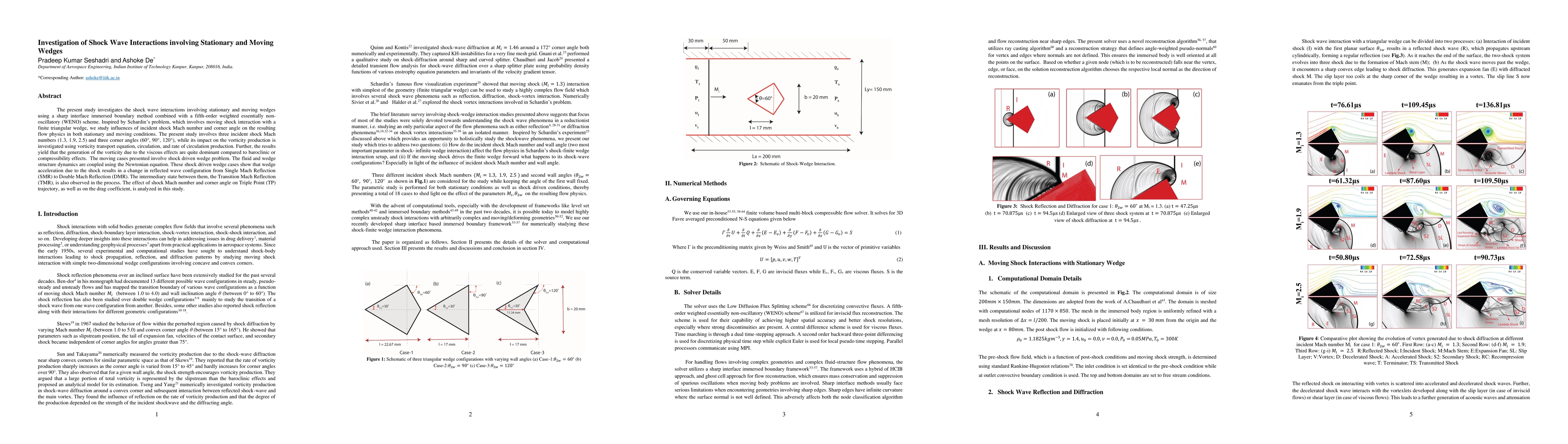 Thumbnail for Investigation of Shock Wave Interactions involving Stationary and Moving
  Wedges