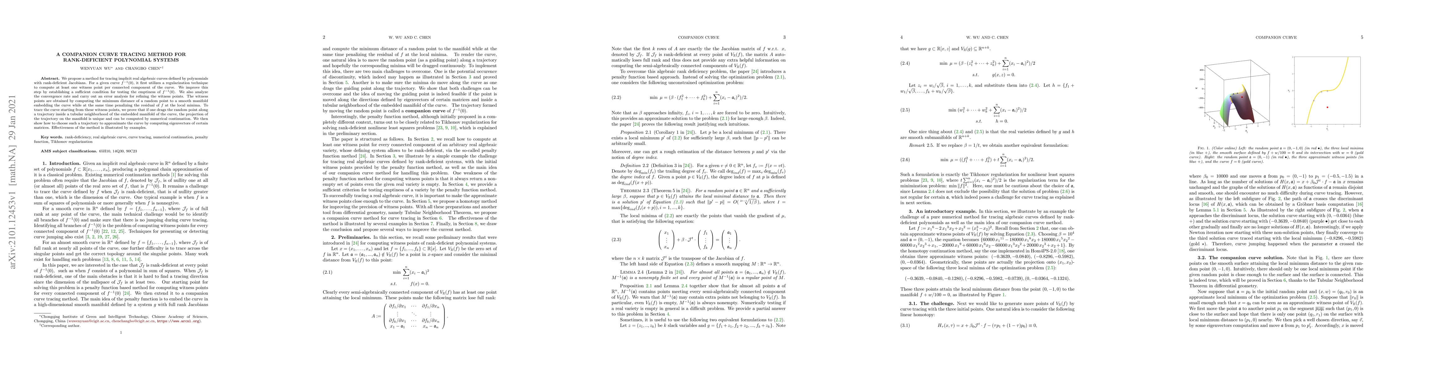 Thumbnail for A Companion Curve Tracing Method for Rank-deficient Polynomial Systems