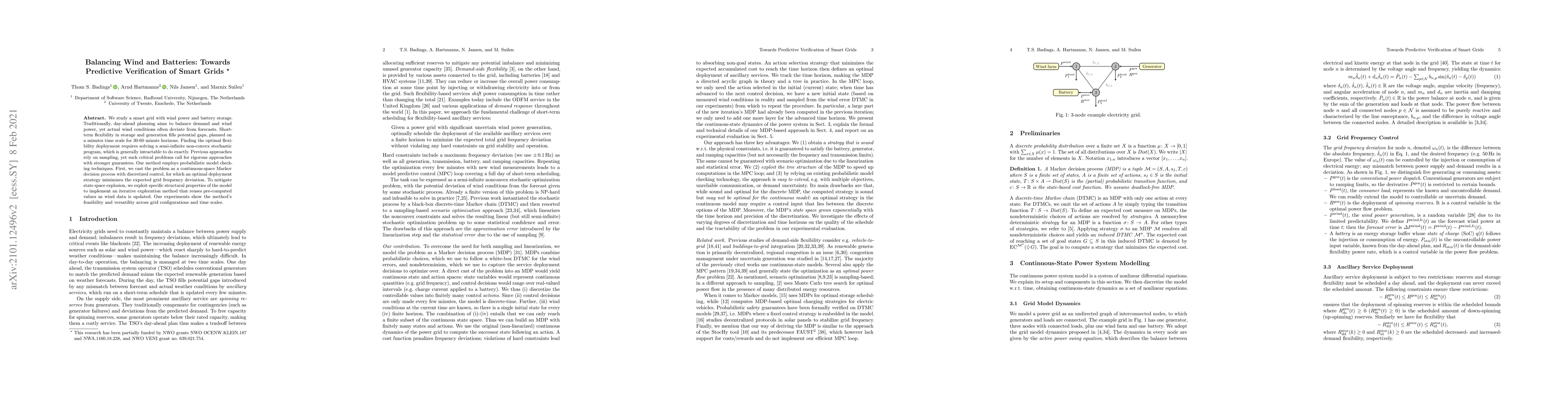 Thumbnail for Balancing Wind and Batteries: Towards Predictive Verification of Smart
  Grids