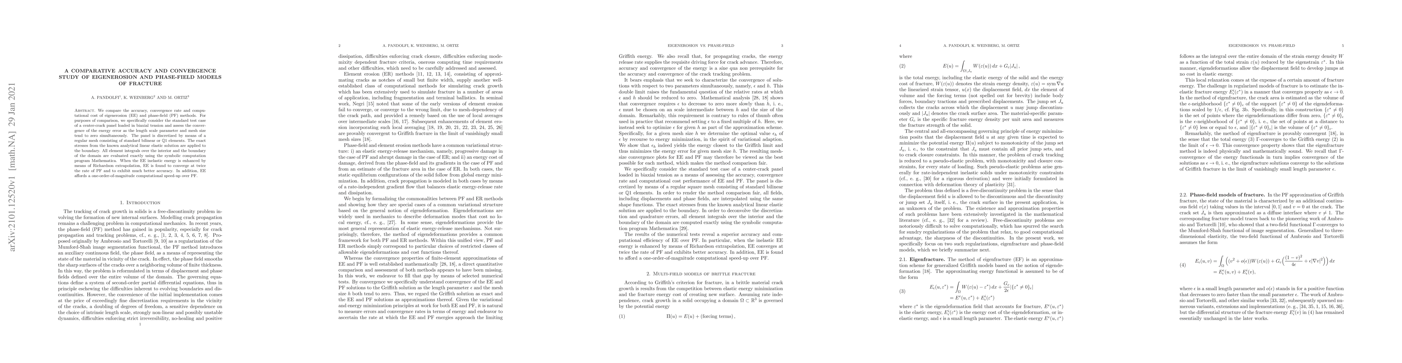 Thumbnail for A comparative accuracy and convergence study of eigenerosion and
  phase-field models of fracture