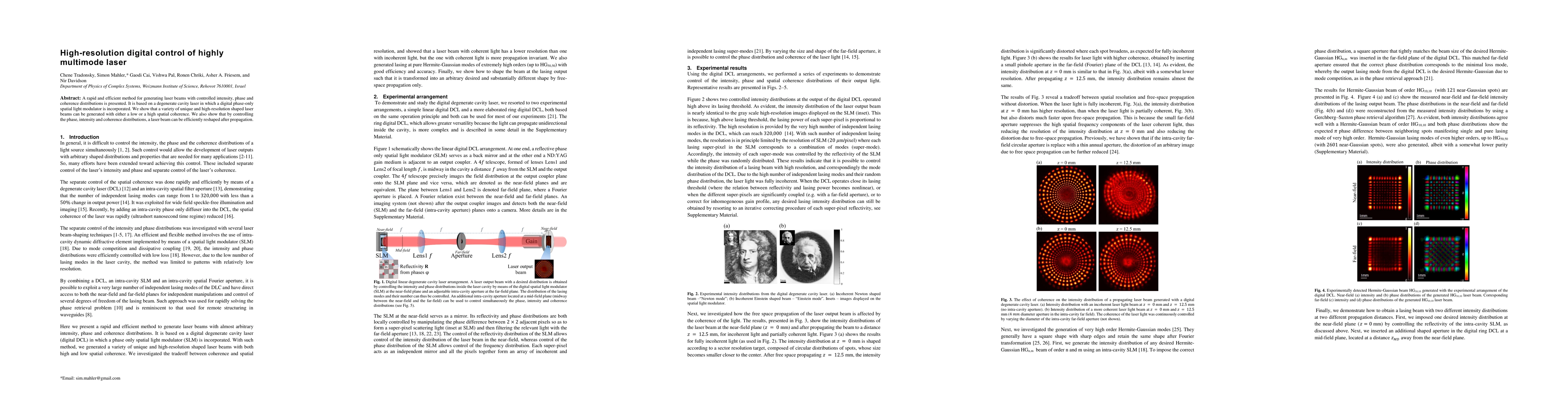 Thumbnail for High-resolution digital control of highly multimode laser
