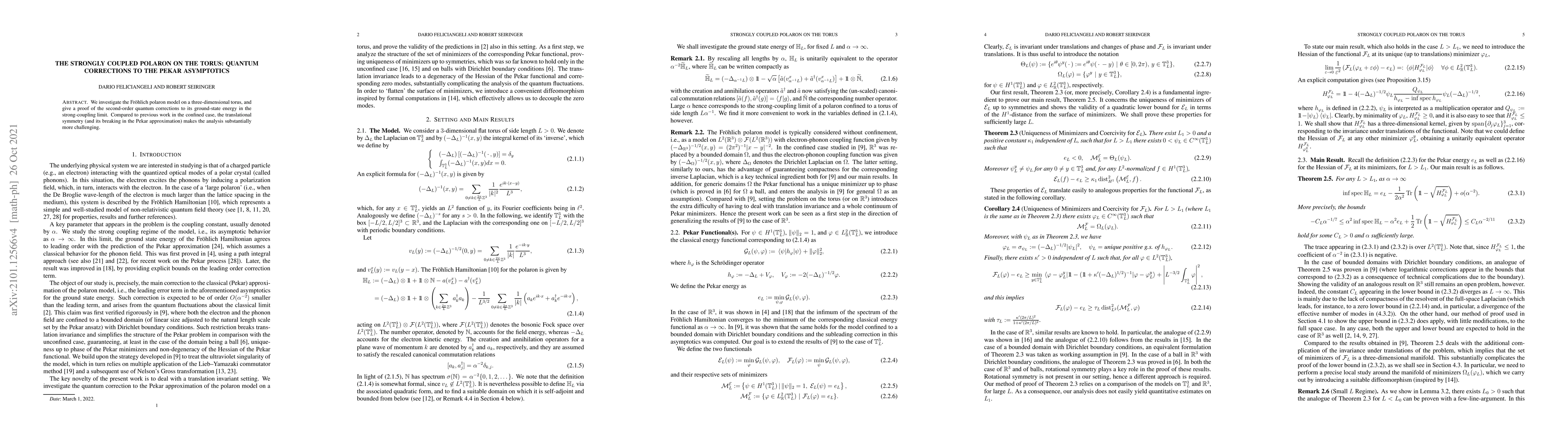 Thumbnail for The Strongly Coupled Polaron on the Torus: Quantum Corrections to the
  Pekar Asymptotics