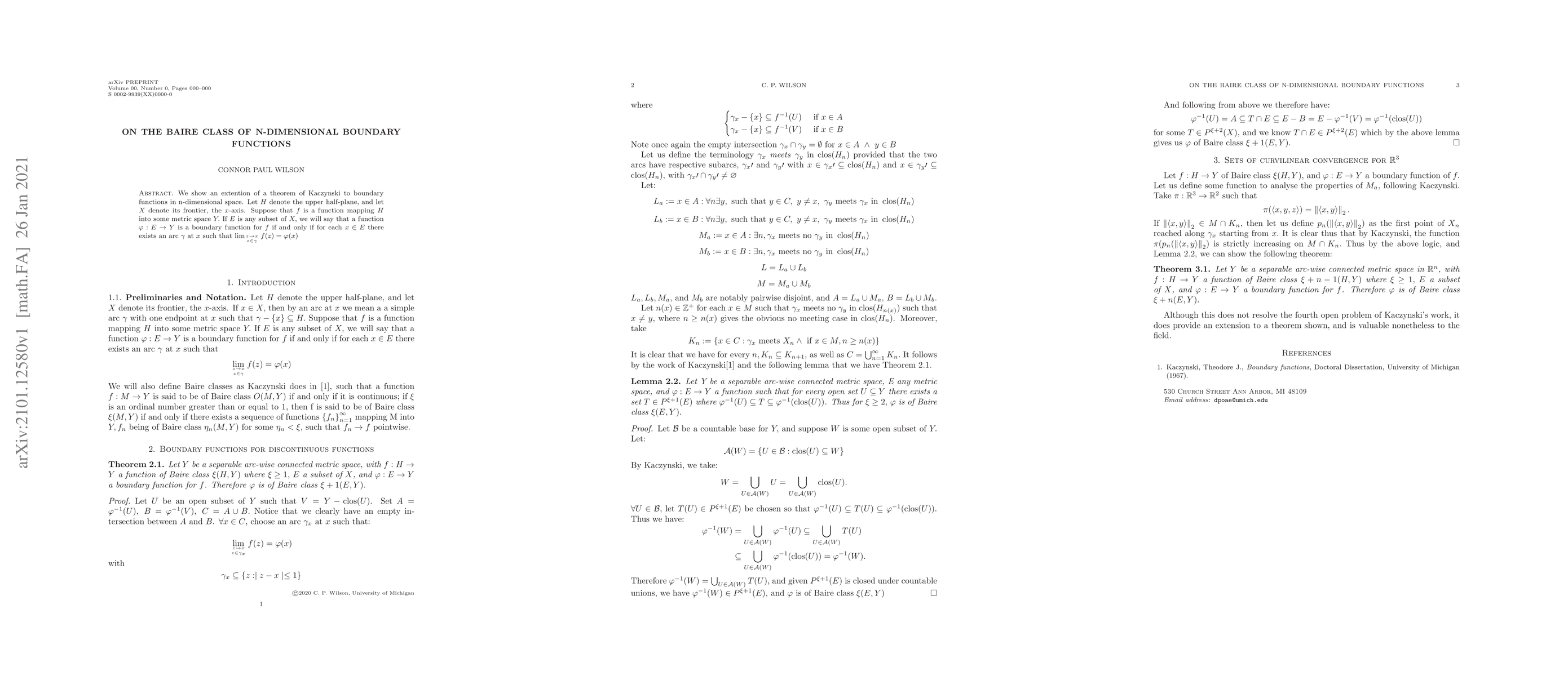 Thumbnail for On the Baire class of $n$-dimensional boundary functions