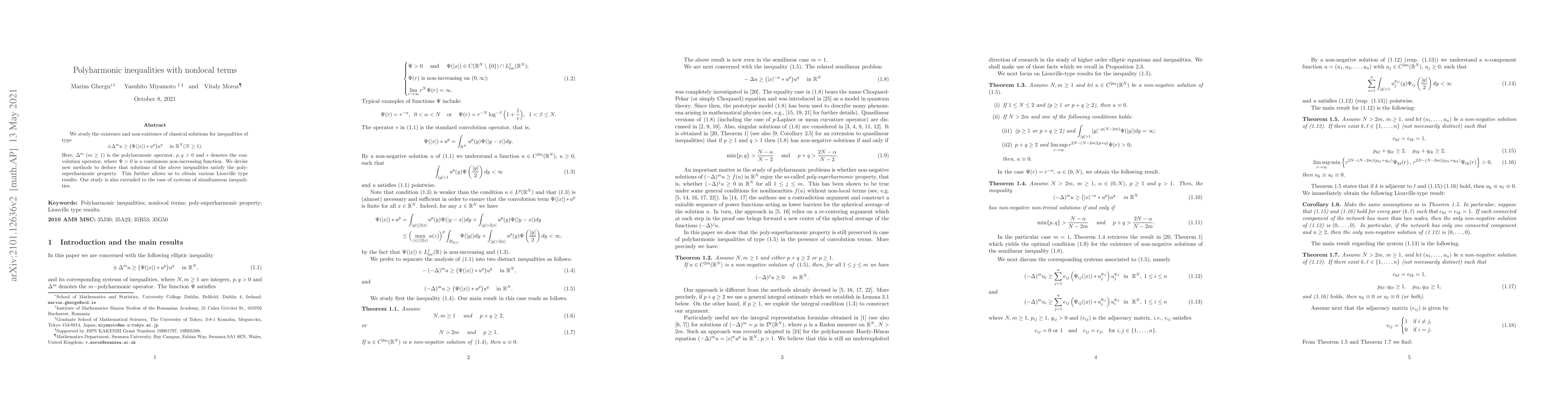 Thumbnail for Polyharmonic inequalities with nonlocal terms
