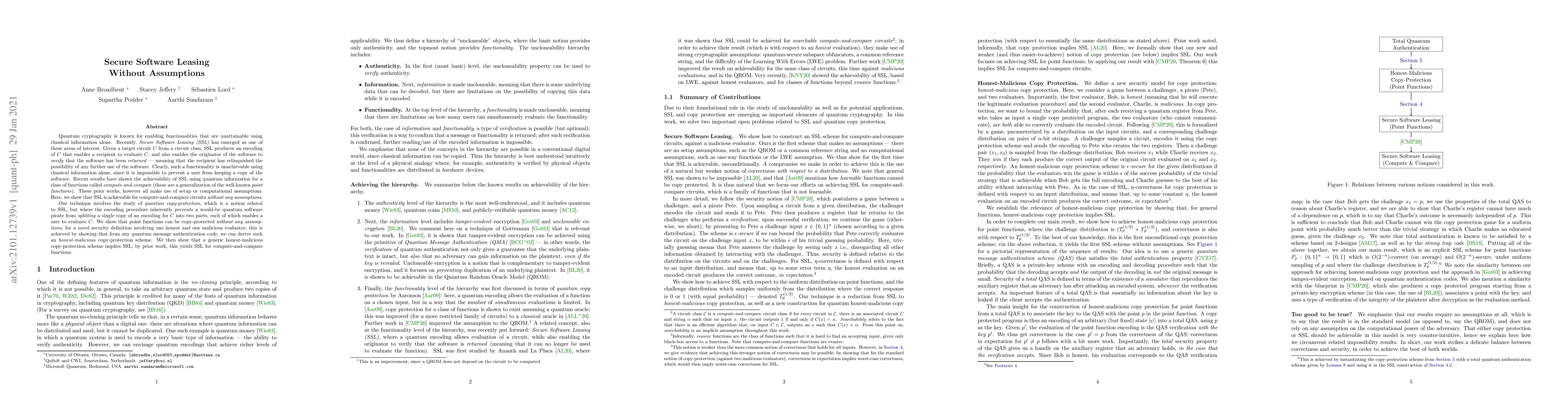 Thumbnail for Secure Software Leasing Without Assumptions