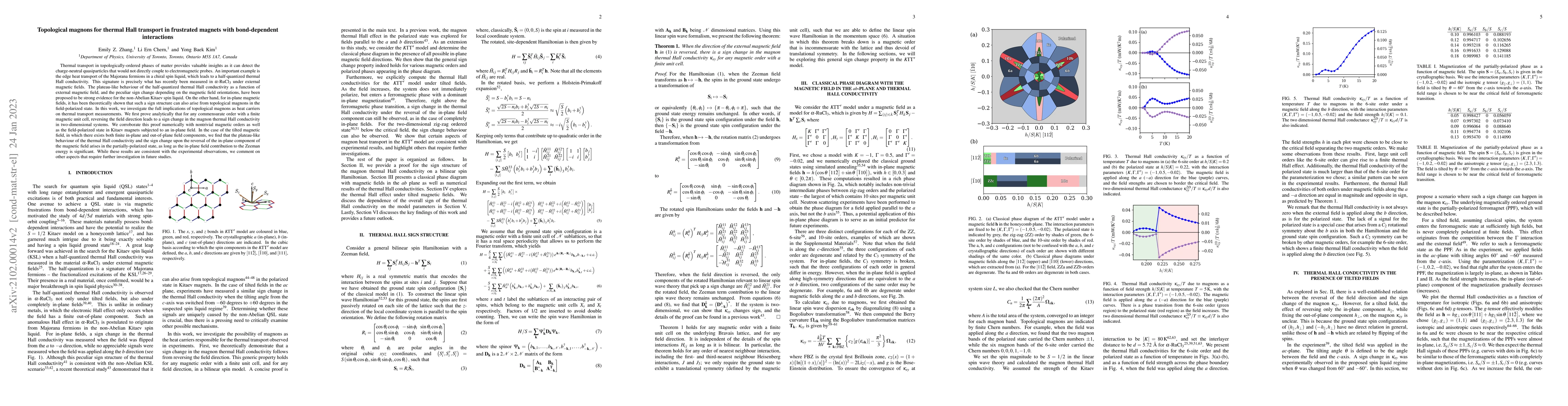 Thumbnail for Topological magnons for thermal Hall transport in frustrated magnets
  with bond-dependent interactions
