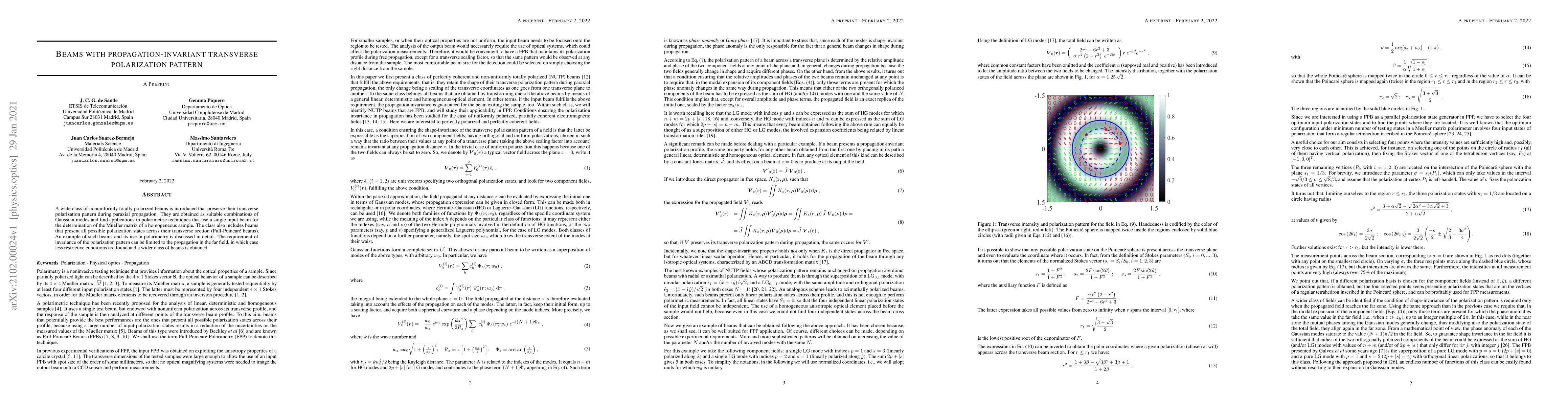 Thumbnail for Beams with propagation-invariant transverse polarization pattern
