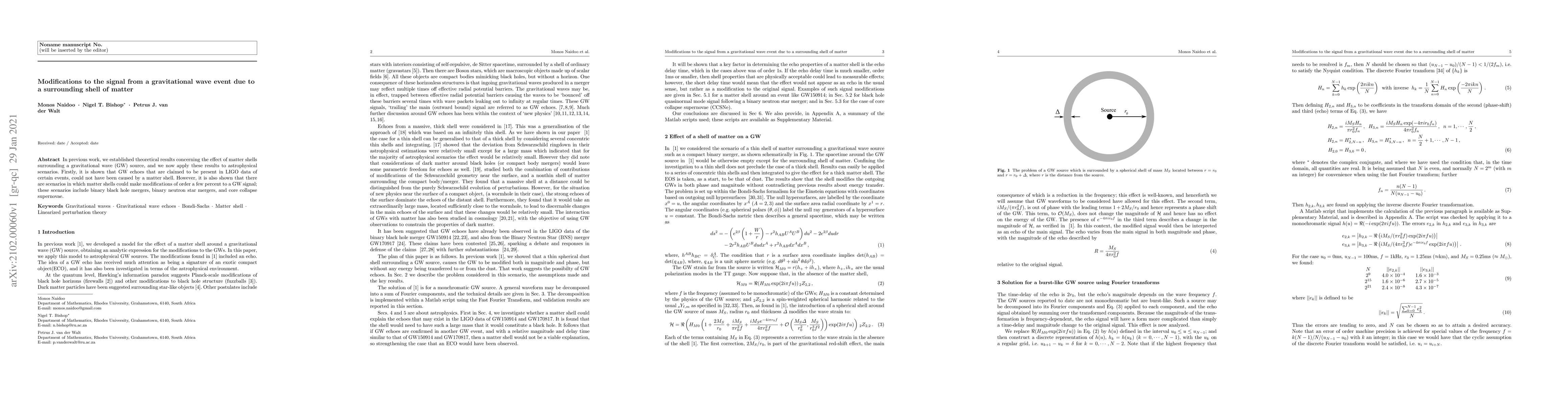 Thumbnail for Modifications to the signal from a gravitational wave event due to a
  surrounding shell of matter