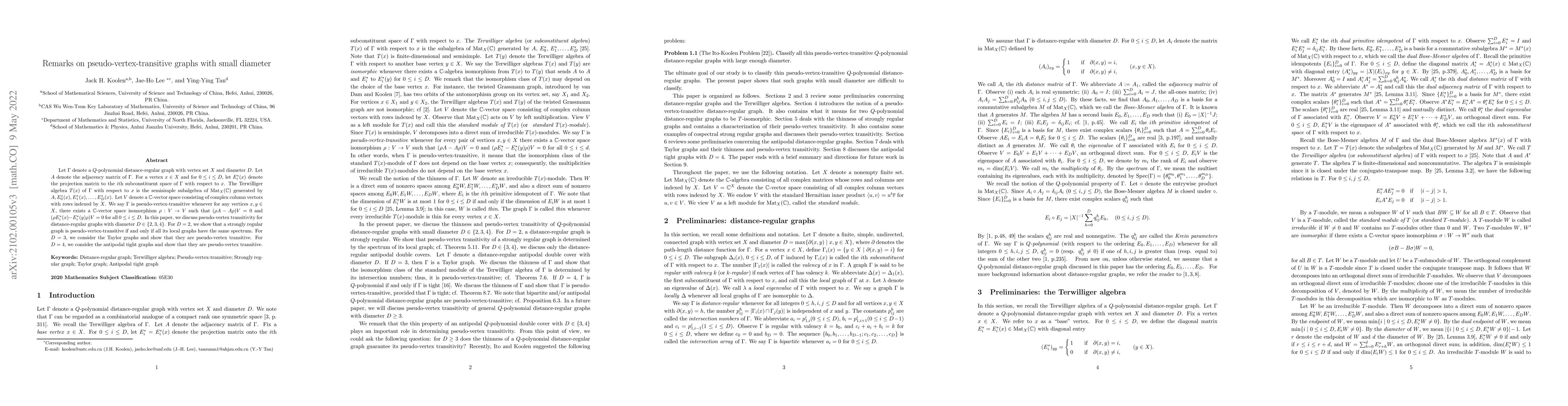 Thumbnail for Remarks on pseudo-vertex-transitive graphs with small diameter