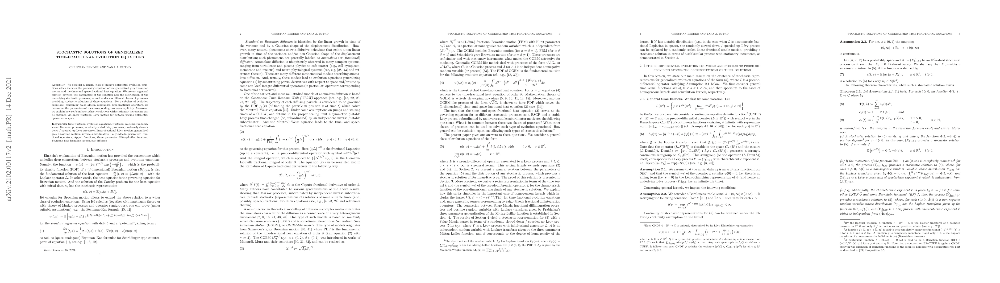 Thumbnail for Stochastic solutions of generalized time-fractional evolution equations