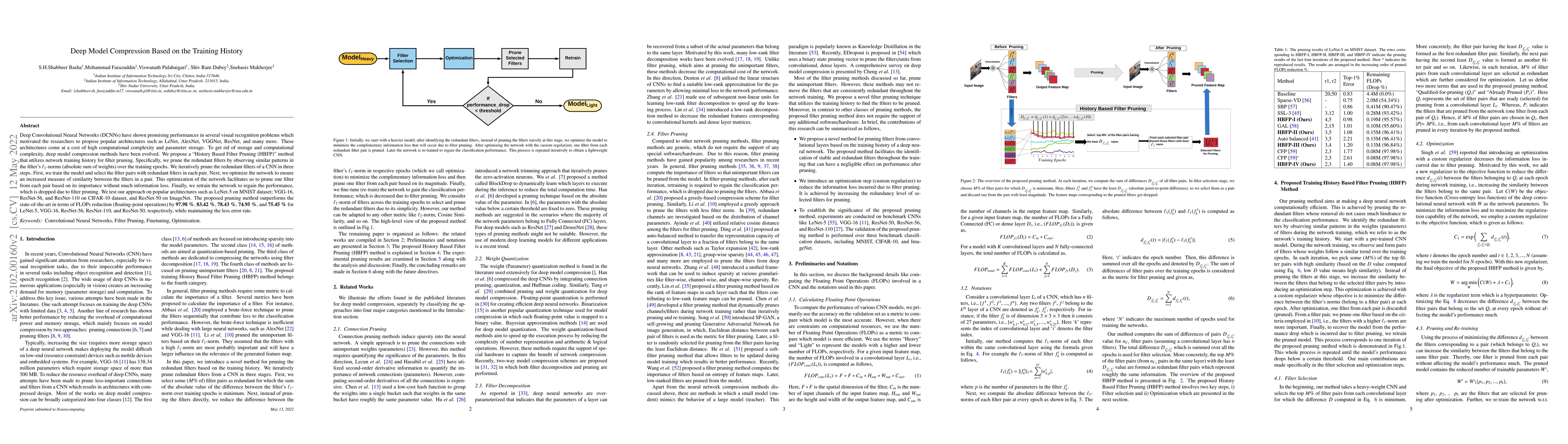 Thumbnail for Deep Model Compression based on the Training History