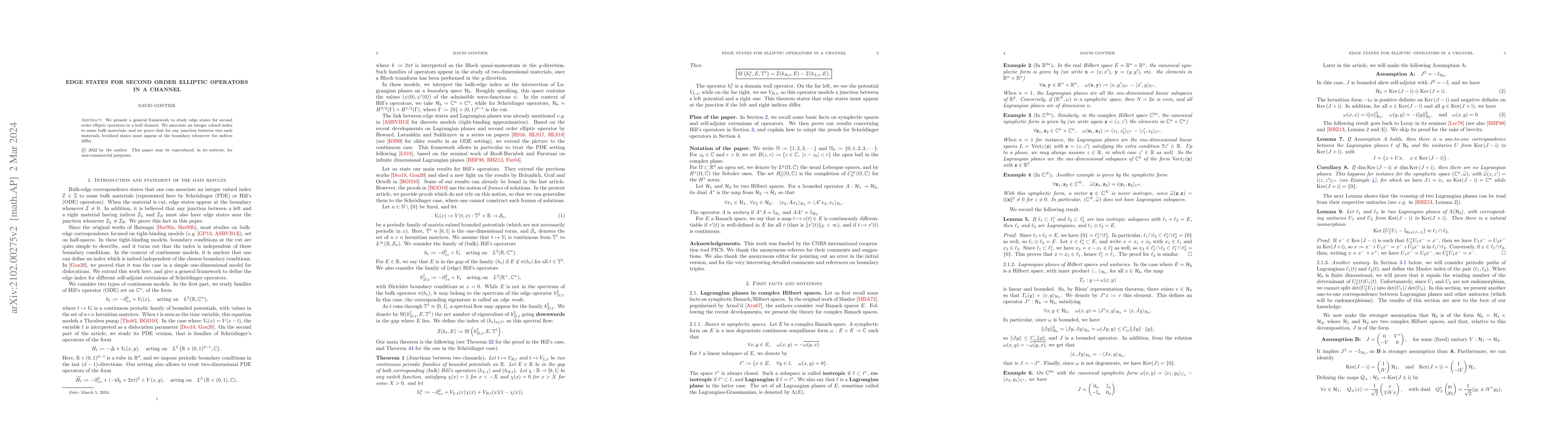 Thumbnail for Edge states for second order elliptic operators in a channel