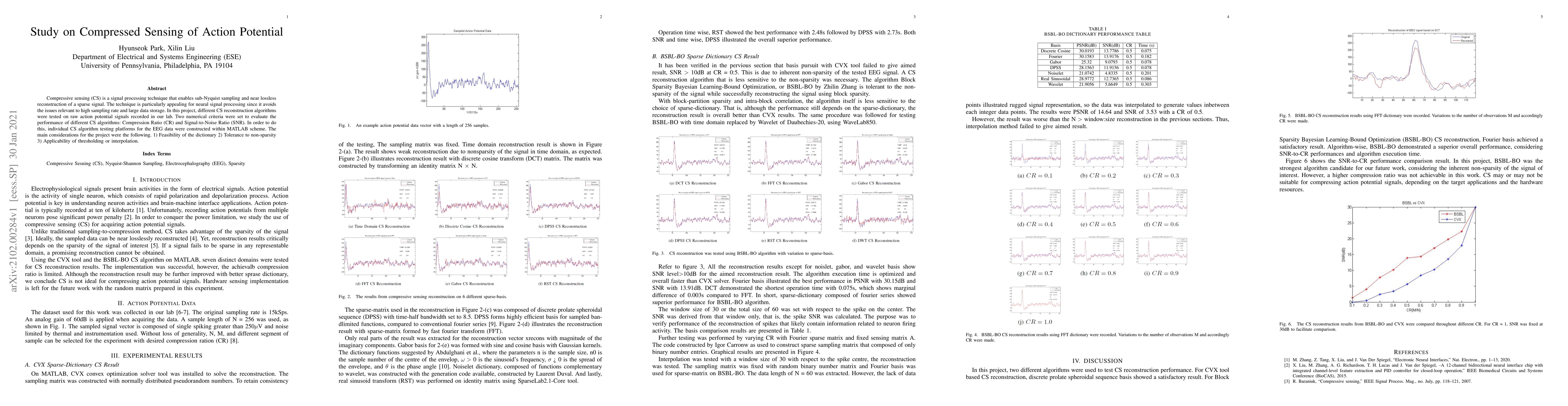 Thumbnail for Study on Compressed Sensing of Action Potential