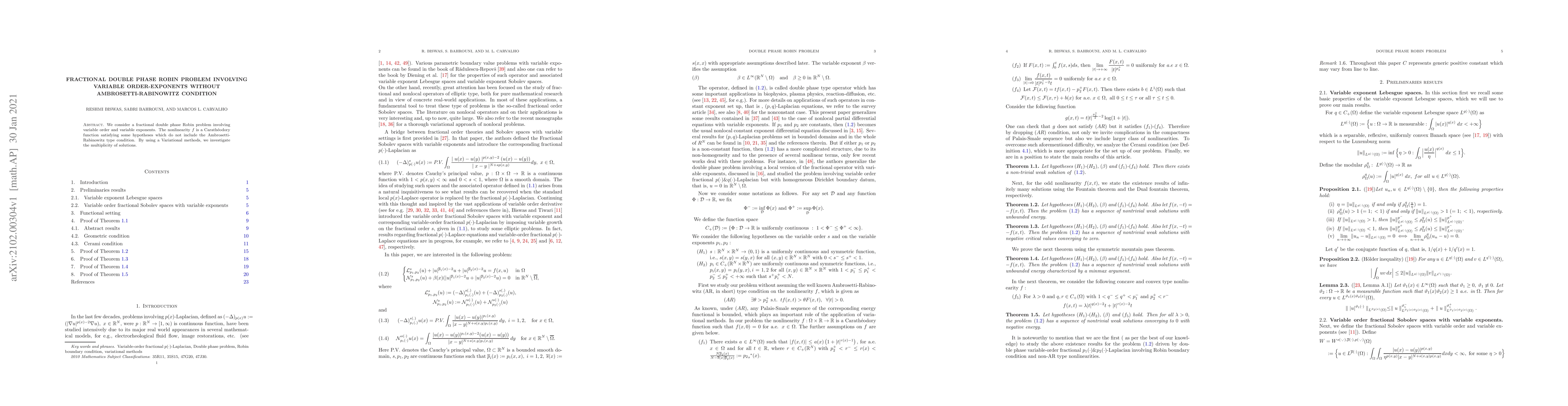 Thumbnail for Fractional double phase Robin problem involving variable order-exponents
  without Ambrosetti-Rabinowitz condition