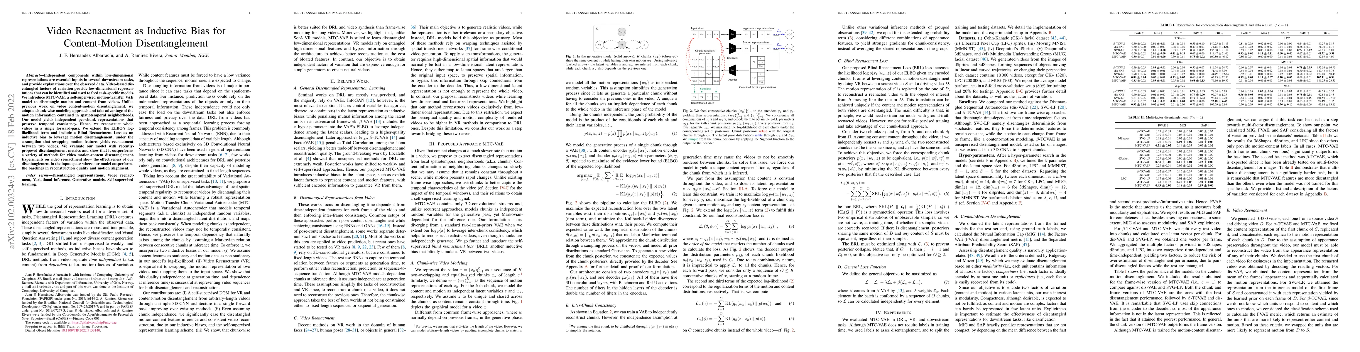 Thumbnail for Video Reenactment as Inductive Bias for Content-Motion Disentanglement