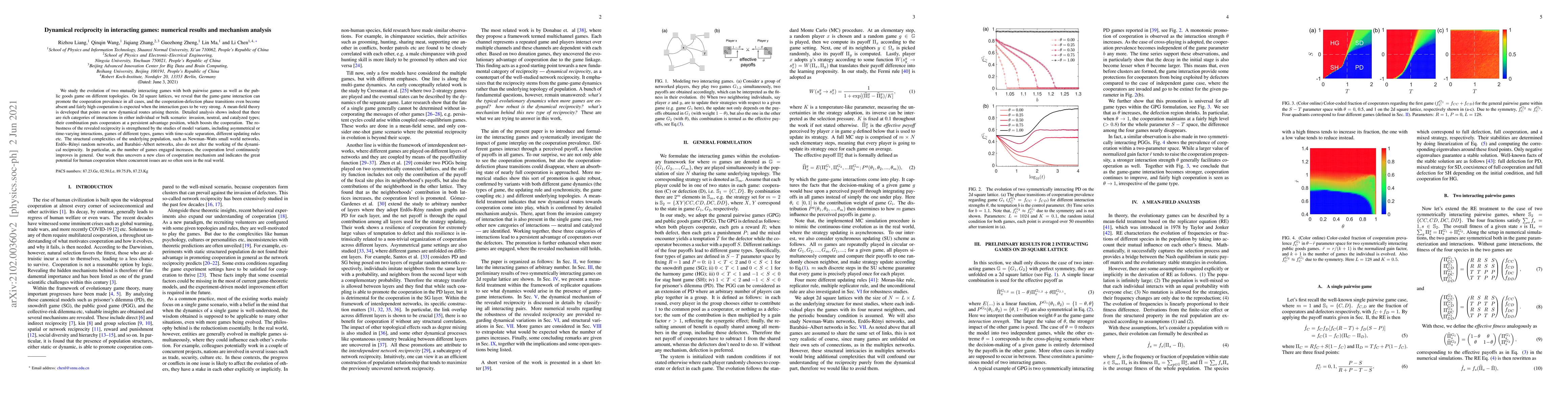 Thumbnail for Dynamical reciprocity in interacting games: numerical results and
  mechanism analysis