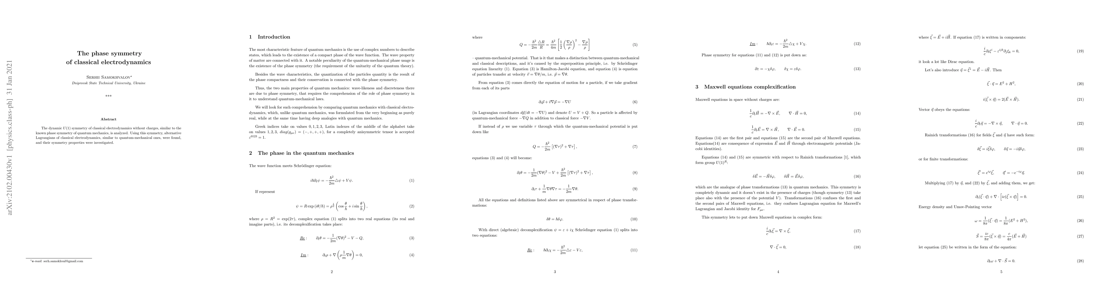 Thumbnail for The phase symmetry of classical electrodynamics